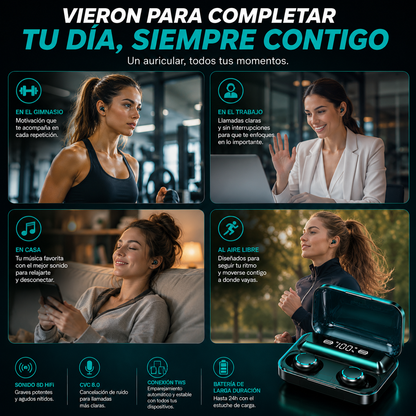 🎧 Auriculares portátiles + caja y cargador + Bluetooth 5.3 Premium + Regalo Exclusivo Solo Hoy 🔥