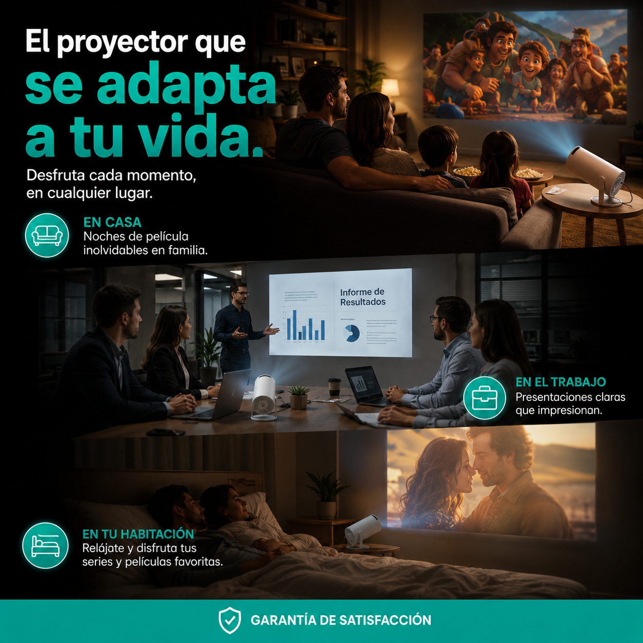 🔥🎬 Proyector Portátil Ultra HD 4K | Cine en Casa Donde Quieras 🔥